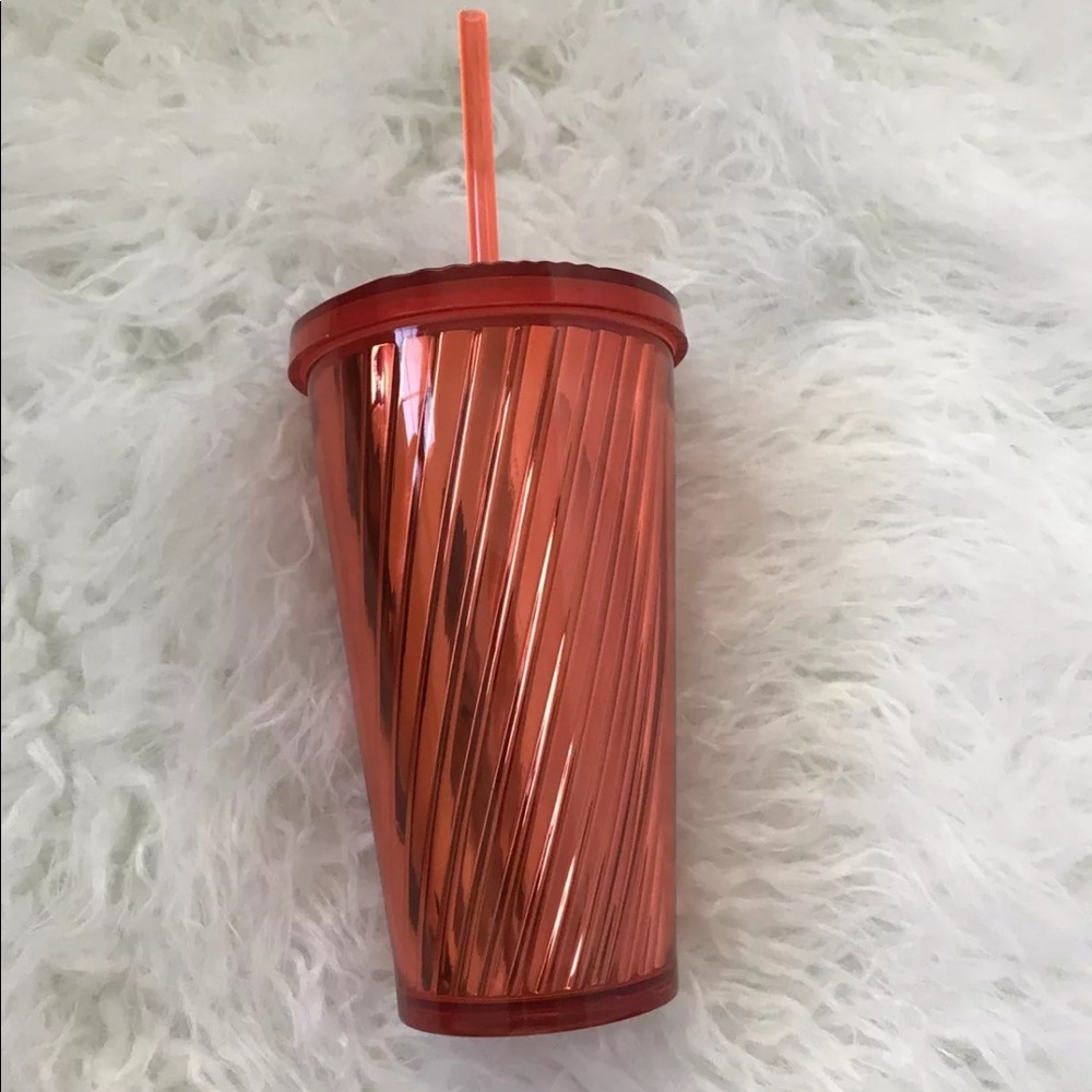 Starbucks Orange Shiny Spiral Cup Tumbler 16oz - Picture 3 of 3